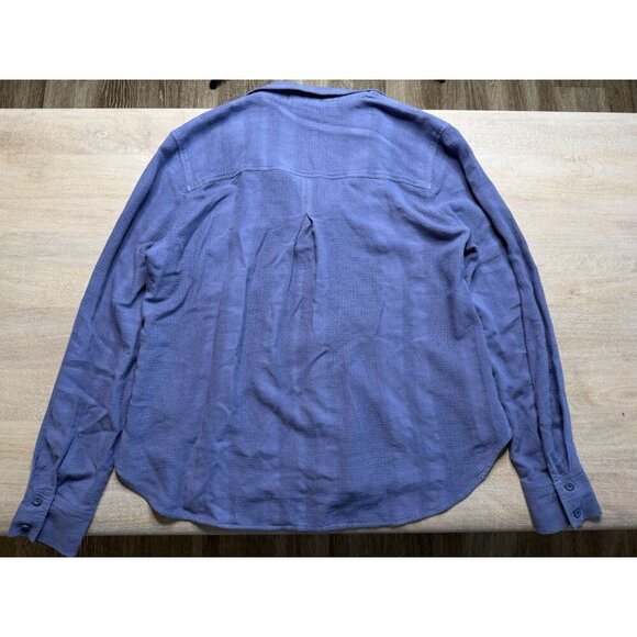 Anthropologie NWT Cloth & Stone Blue Button Down Textured Shirt Medium - Picture 7 of 7